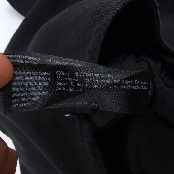 NEW Eileen Fisher Woman Tencel & Organic Linen Slub Jumpsuit Wide Leg Black 1X - Picture 11 of 11